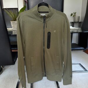 Express Men's Olive Green Sweater